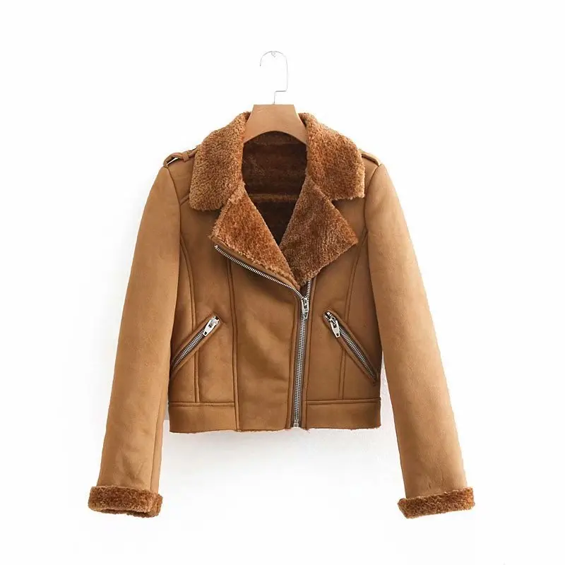 

2018 Europe And America Autumn And Winter New Style WOMEN'S Dress Solid Color Stitching Machine Cars Jacket Slim Fit Short Coat