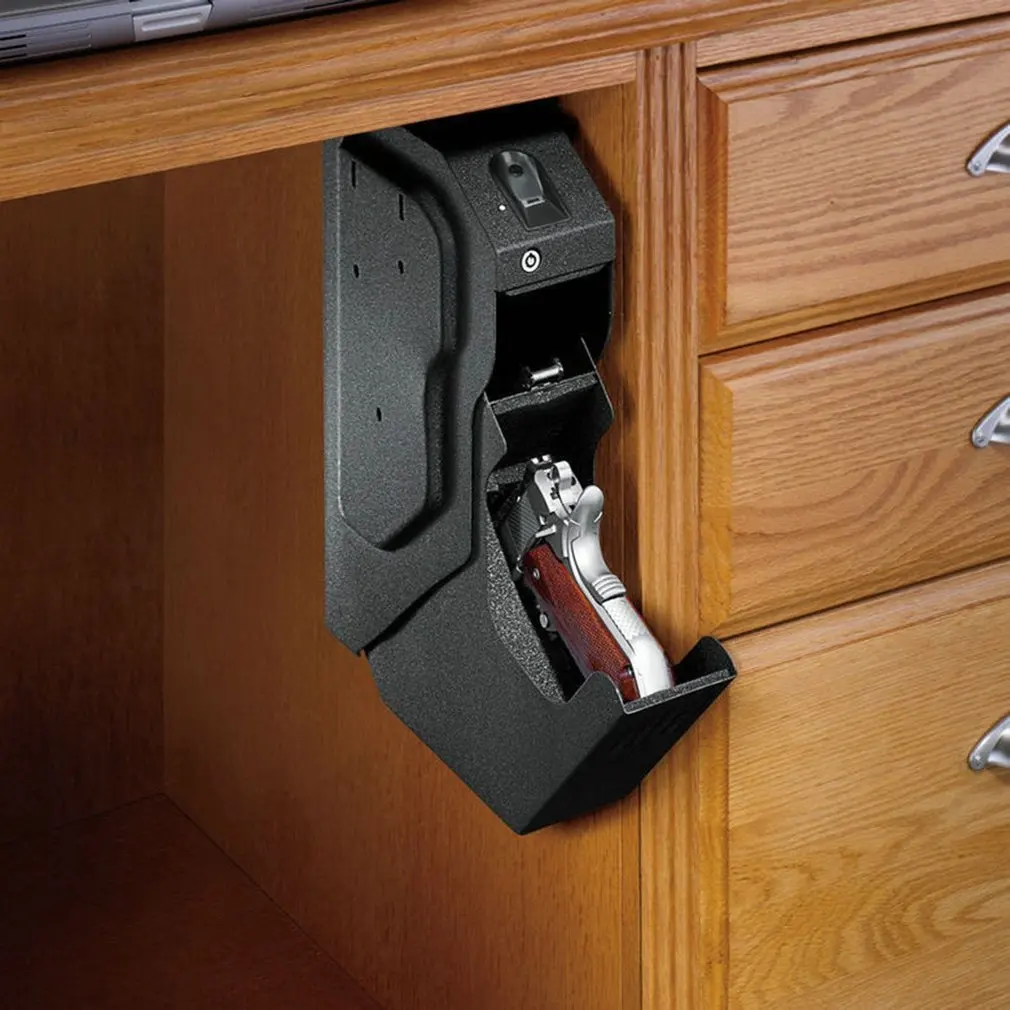 

Biometric Fingerprint Safe Box Cold-rolled Steel Security Money Gun Secret Box Portable Key Valuables Jewelry Security Box