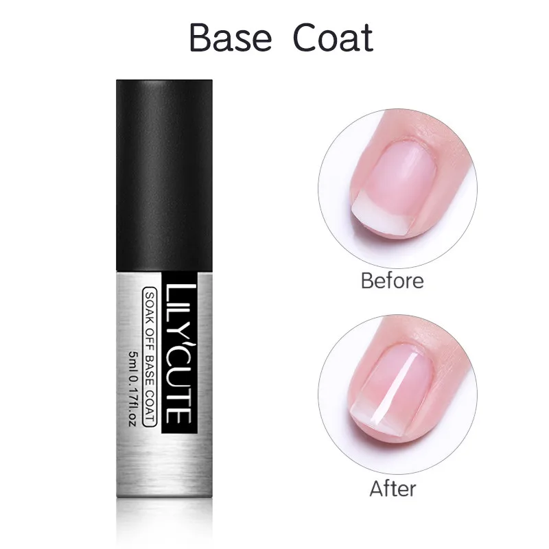 base coat LILYCUTE блестки Гель-лак для ногтей замочить от ногтей УФ светодиодный Блеск Гель-лак для маникюра инструмент для дизайна - Цвет: base coat