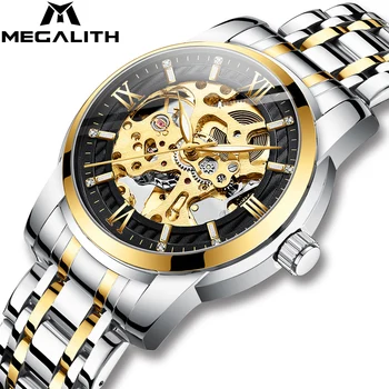

MEGALITH 2020 Top Brand Automatic Mechanical Watch Men Luxury Stainless Steel Sport Waterproof Watch Men For Clock Reloj Hombre