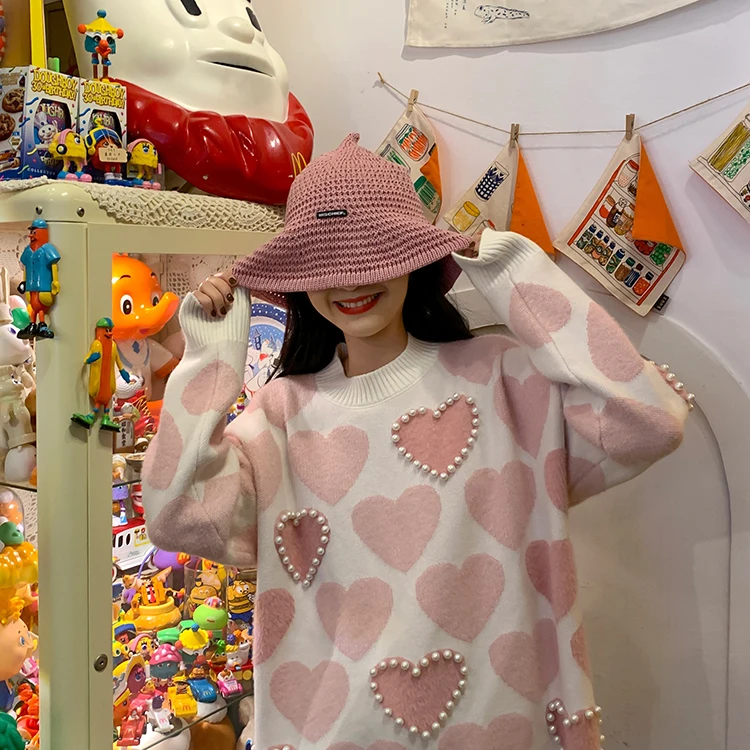Свитер размера d, женская одежда, розовый, большой размер, Harajuku, зимняя одежда, женские свитера и пуловеры, Kawaii, корейский топ для девочек
