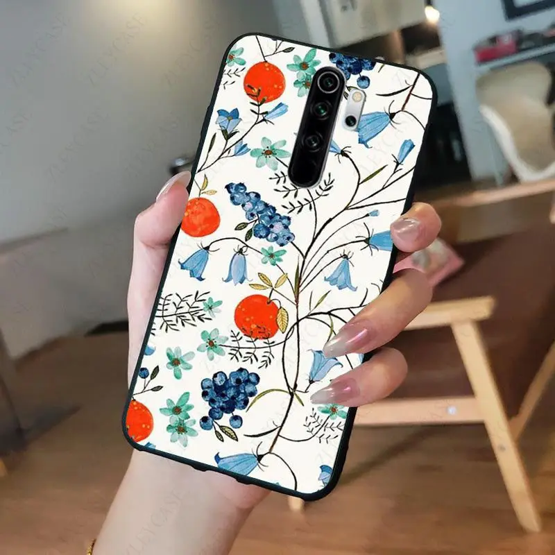 Summer green leaves fruit lemon peach pomegranate grapes Phone Case for redmi note8pro 7 note5 note6pro 7A 8A 8T note9s note9pro xiaomi leather case glass