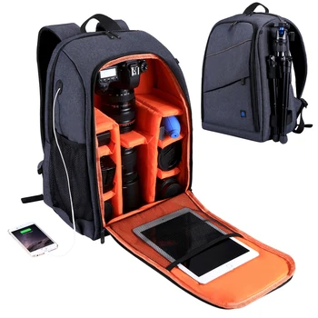 

Waterproof DSLR Backpack With Charge Headphone Jack Video Digital DSLR Camera Bag Outdoor Camera Photo Bag for Nikon Canon Lens