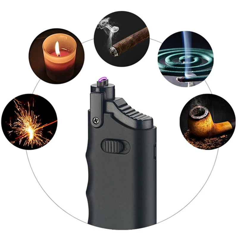Зажигалка телескопическая дуговая горелка Зажигалка USB Перезаряжаемый защищенный от ветра для курения аксессуары
