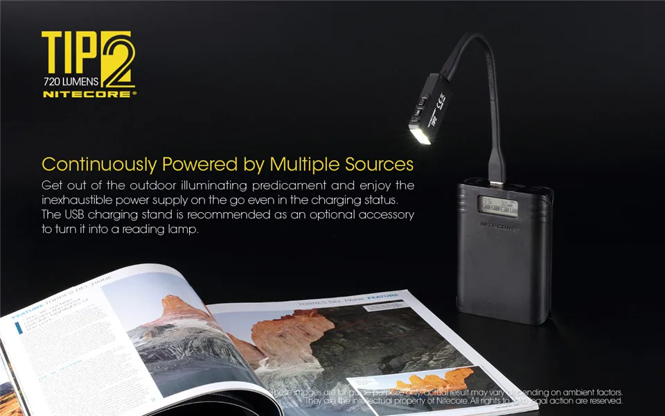 Nitecore TIP2 встроенный аккумулятор USB Перезаряжаемый брелок фонарик Cree светодиодный мини фонарь с магнитным хвостовым колпачком Съемный зажим