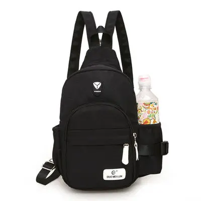 Crossbody Bags for Women Casual Nylon Chest Pack Korean Style Multifunctional Back Pack Travel Shoulder Bags Women's Handbags Black