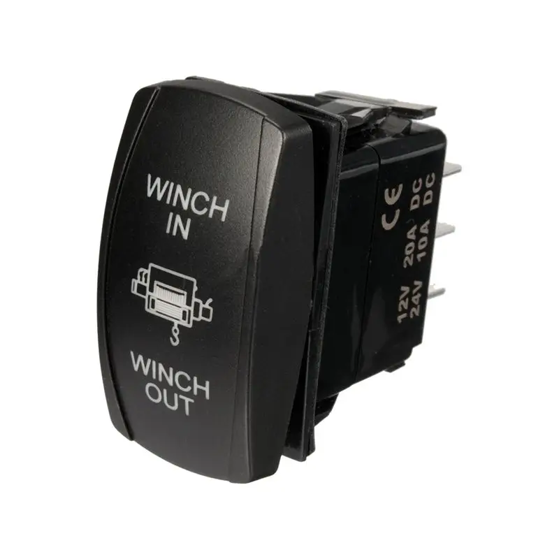 

Hot Sale 7Pin Laser Momentary Rocker Switch Winch In Winch Out 12V ON-OFF-ON LED Light red