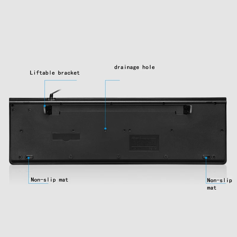 Всплеск воды дно с кронштейном Клавиатура проводная мышь набор ультра-тонкий USB Keybord задняя Поддержка проводной Mause клавиатуры для компьютера