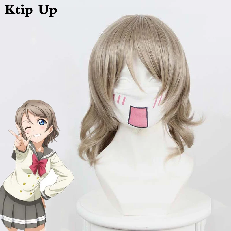 

Anime You Watanabe Cosplay Wig Love Live Sunshine Costume Play Wigs Halloween Party Costumes Hair + Wig Cap