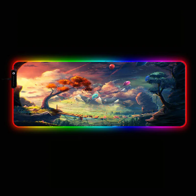 Mairuige мост дерево Пейзаж большой СВЕТОДИОДНЫЙ Красочный игровой Мышь pad RGB