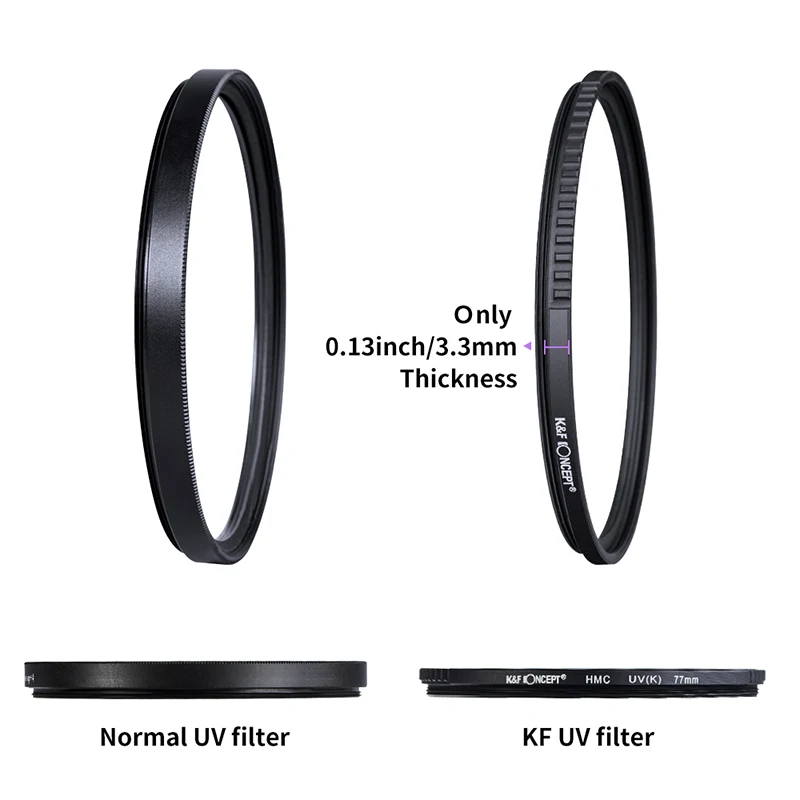 UV Filter K&F CONCEPT UV Filter Lens MC Ultra Slim Optics Multi Coated Protection 37mm 49mm 52mm 58mm 62mm 67mm 77mm 82mm