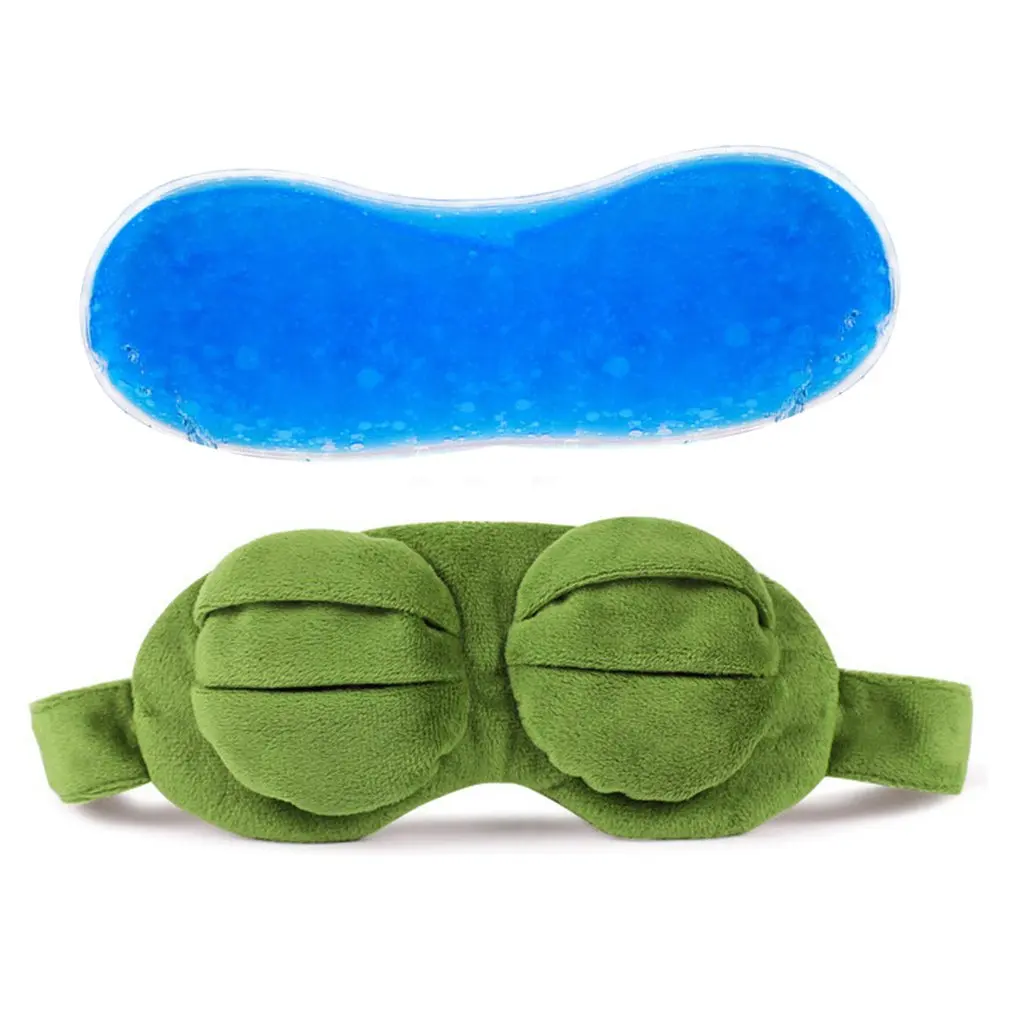

3D Sad Mask Soft Sponge The Outer Layer Soft Shading Breathable Super Cute Frog Eye Mask Personality Sad Frog Eye Mask