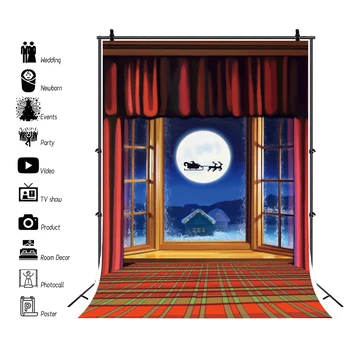 

Baby Cartoon Merry Christmas Festivals Window Sill Wooden Floor Rural Winter Child Photo Background Photo Backdrop Photo Studio