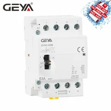 GEYA GYHC 4P 40A 63A 4NO или 2NC2NO 220 V/230 V 50/60HZ Din Rail бытовой AC Контактор В соответствии с стандартом вручную Управление
