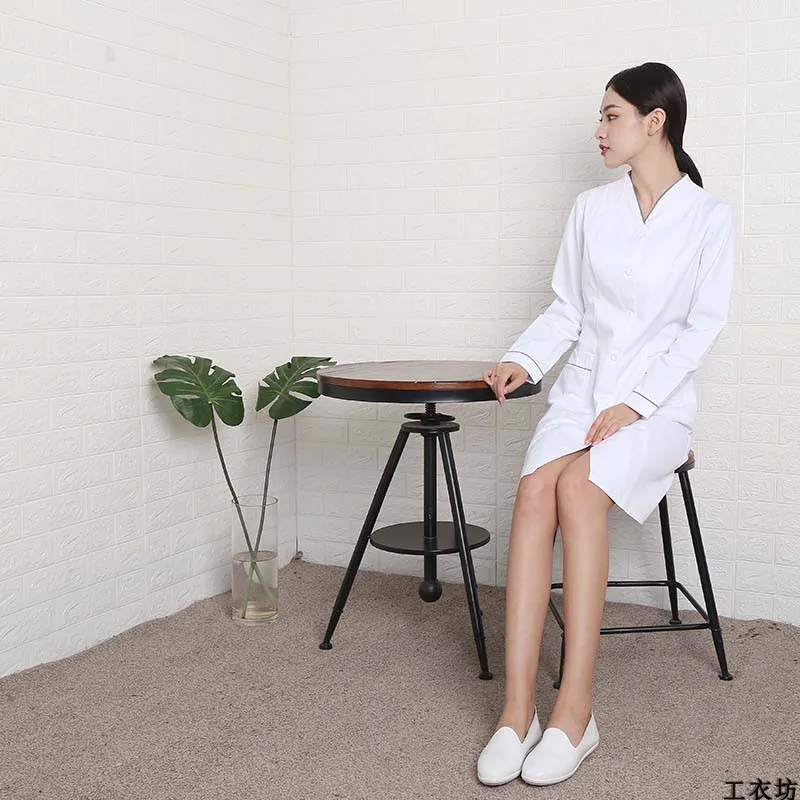 

<span Class="tb-stuff-status"> Customized </span> Doctor's White Coat Nurses'clothes Autumn And Winter Female Seven-minute Sleev