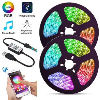 

Bluetooth APP Remote RGB LED Strips Ribbon 1M-5M Diode Tape DC 5V USB fita LED Light Stripe Waterproof Backlight With Control