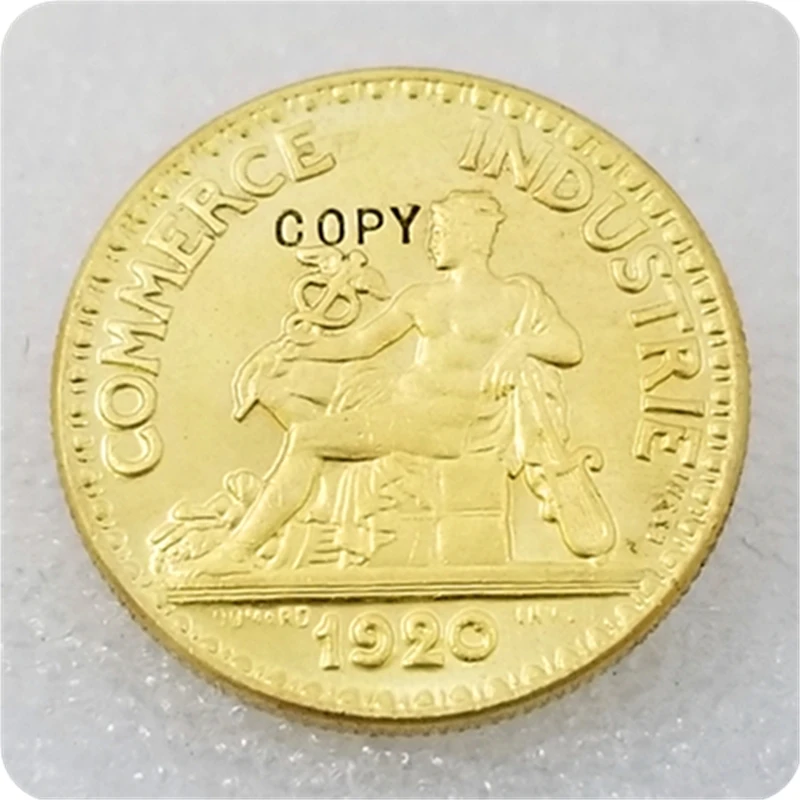 1920(Essai) Франция 2 франка(шамбры коммерции) Имитация монеты