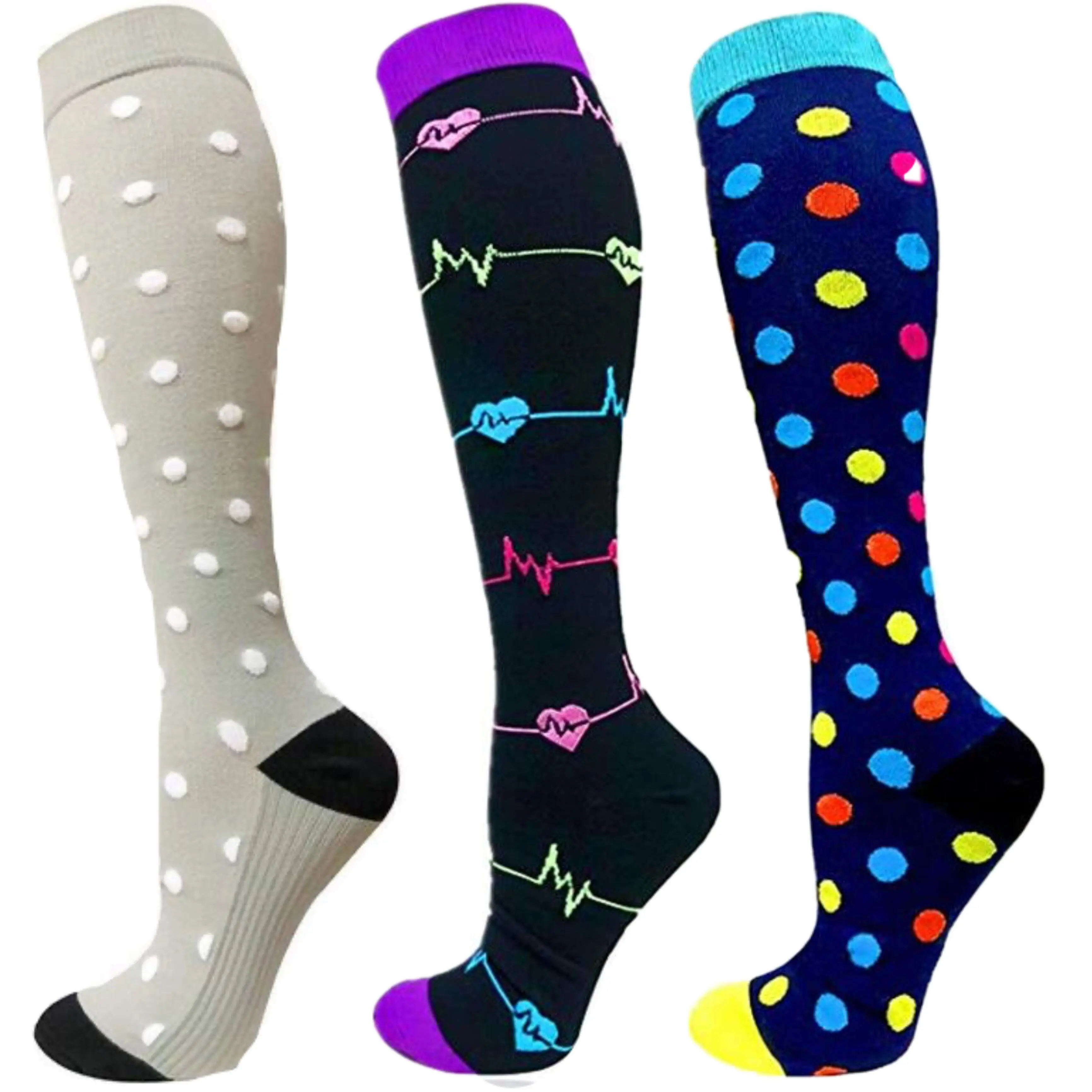 

Quality Unisex Socks Compression Stockings Crossfit Socks Fit For Edema, Diabetes, Varicose Veins, Running Marathon Socks