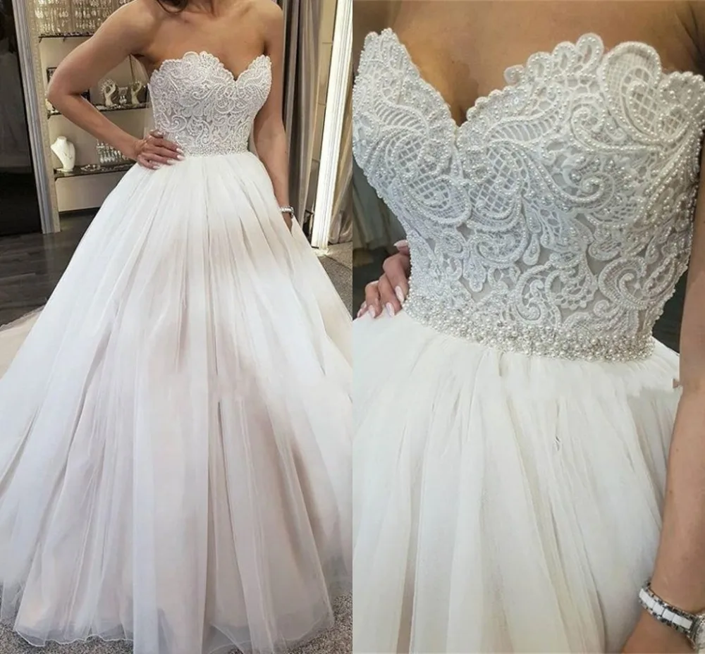 Charming-Sweetheart-Pearl-Lace-Ball-Gown-2020-New-Wedding-Dresses-Backless-Tulle-vestido-de-noiva-Bride (1)_conew1