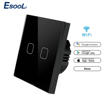

EsooLi 86 Type Touch Switch Smart Light Switch wifi light switch APP Wireless Remote EU Standard Work with Alexa Google Home