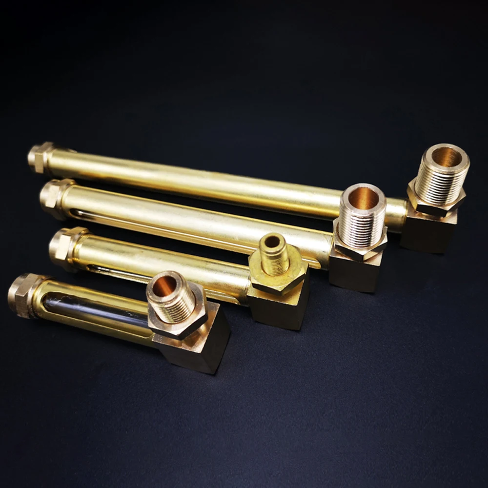 

1/4" 3/8" 1/2" BSPP M12/14/16 Male Brass Oil Liquid Level Indicator Sight Glass Gauge For Lathes Sump