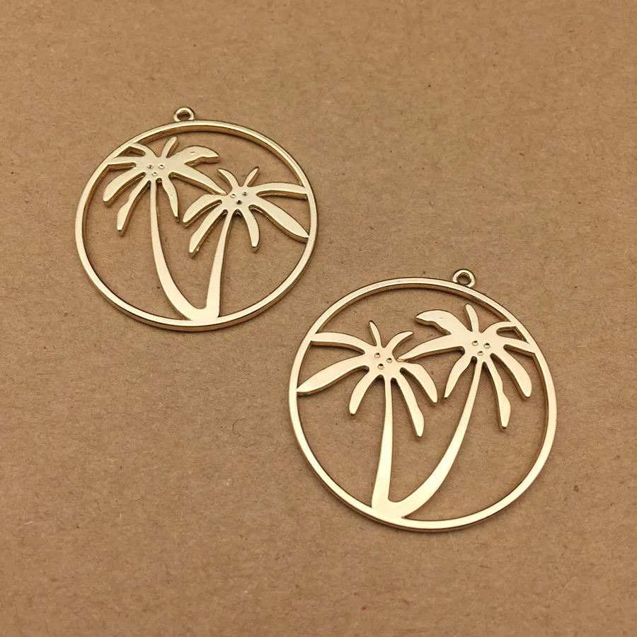 

10pcs 35x35mm coconut tree charms for jewelry making earring pendant bracelet and necklace charm