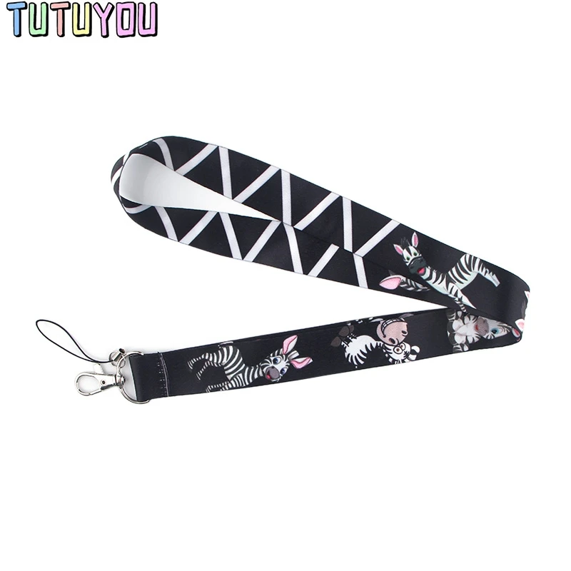 PC379 Zebra Lanyards Id Бейдж держатель Брелок ID Card Pass тренажерный зал мобильный бейдж держатель талреп держатель для ключей