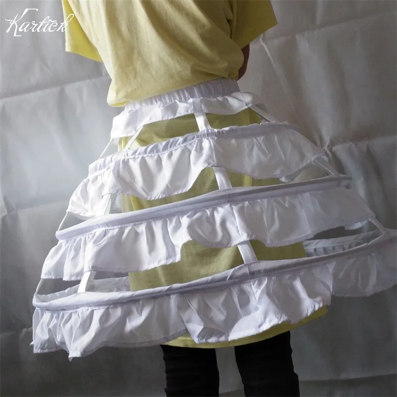 

Short Petticoats 3 Hoops Ruffle Underskirt Crinoline for Wedding Bride Formal Dress Perfect White/Black/Red Wedding Accessories