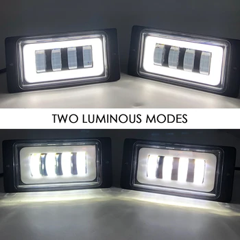 

2pcs Fog Lamp Assembly Super Bright 12v Led Fog Light WITH HALO for lada 2110 -2117 Fog Lights