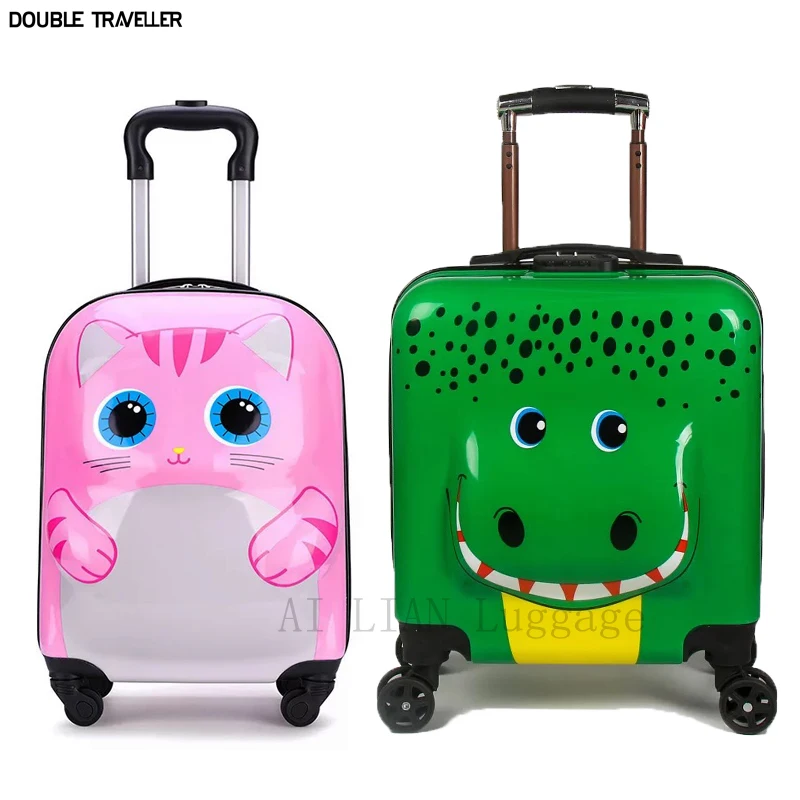 Kids 3D cartoon animal suitcase on wheels cat tiger trolley luggage travel carry on rolling luggage case cute children gift boys