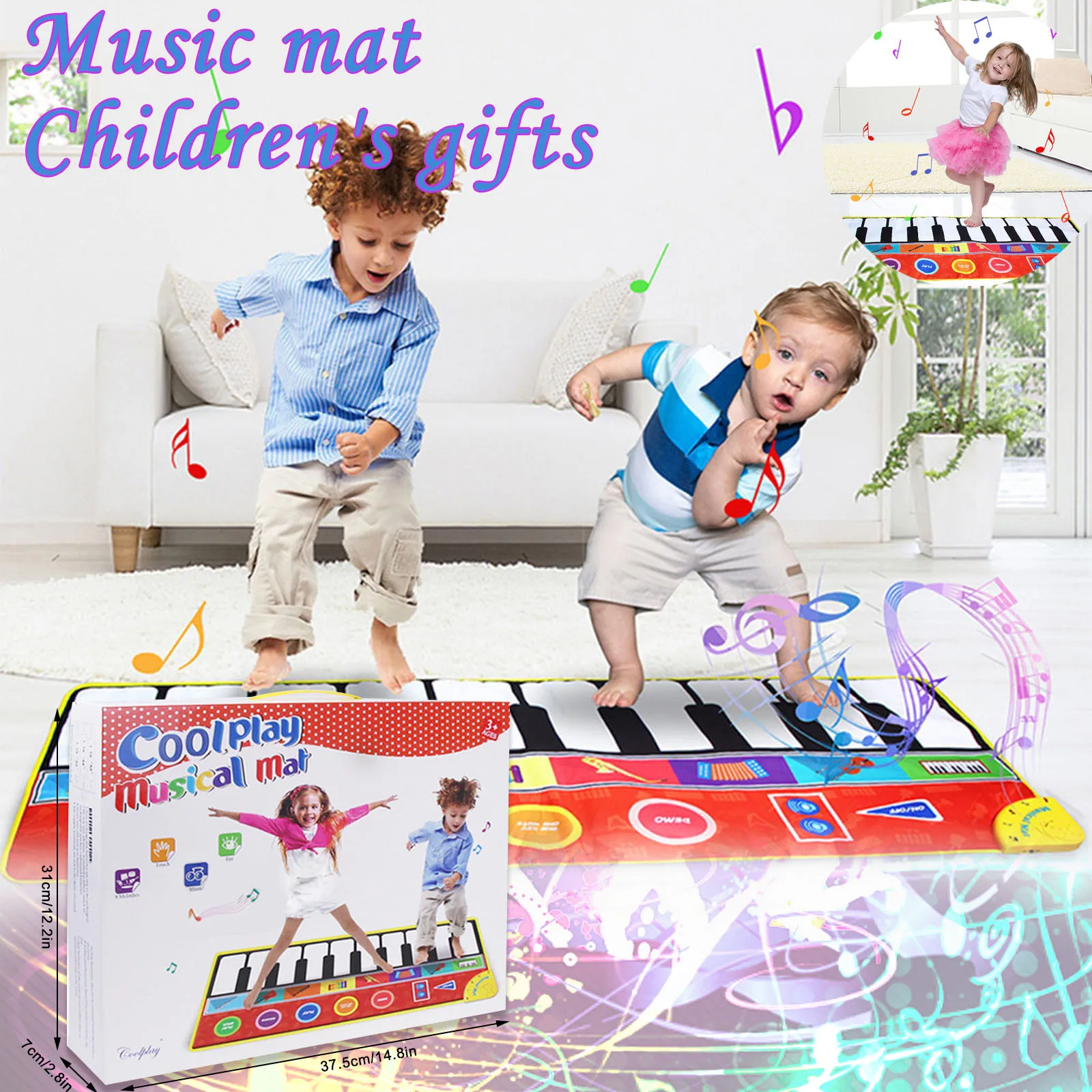 Tapis de Piano surdimensionné 148x60cm pour enfants, accessoires de jeu, de  musique, de danse pour bébé - AliExpress