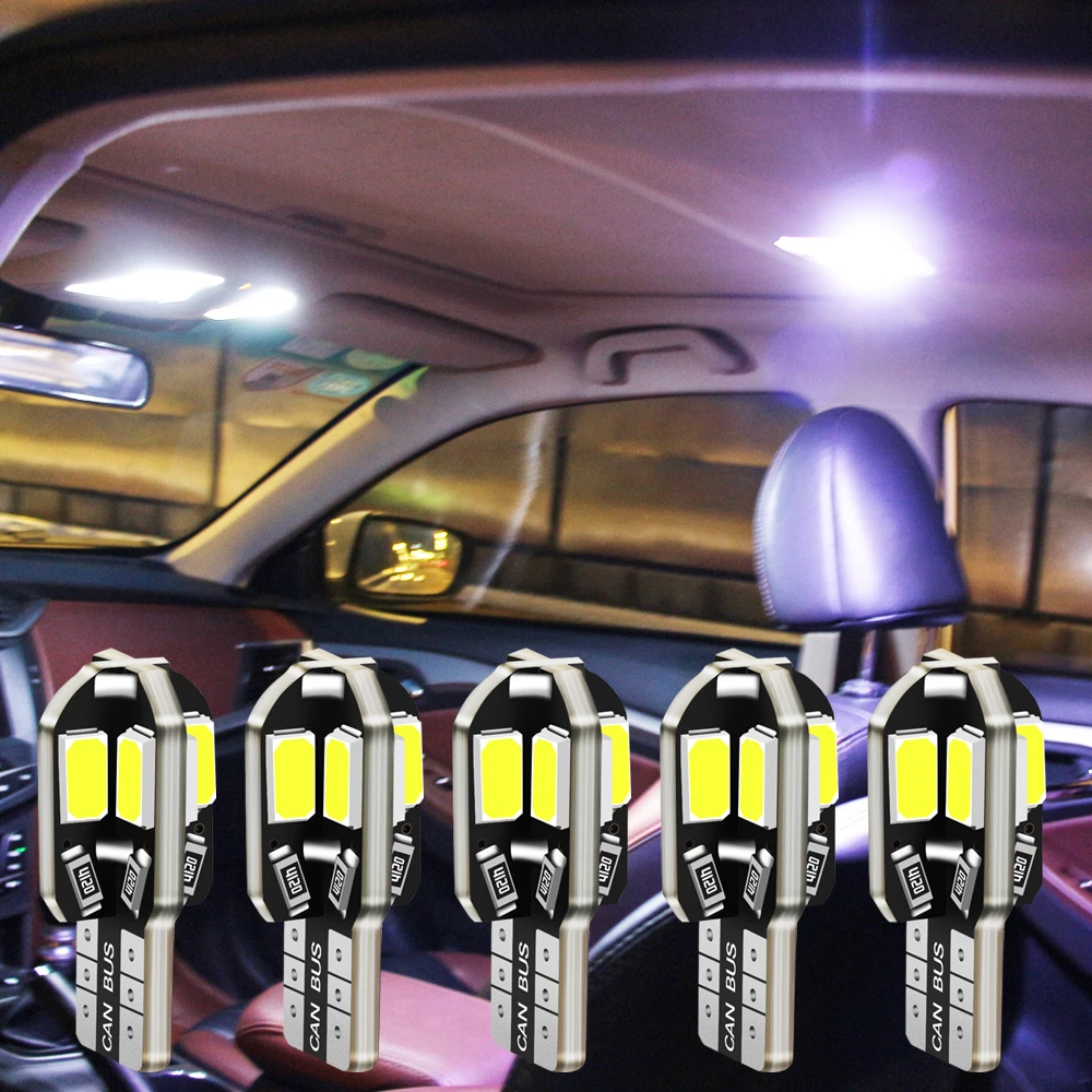 Лампочка для салона автомобиля без Ошибок T10 w5w 5730 8SMD светодиодный светильник ford