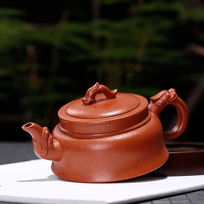 Yixing Clay Teapot Raw Ore Orange Peel Red Clay Dragon World Using American Wang Zhen Learn Whole Handmade Genuine Product Tea S