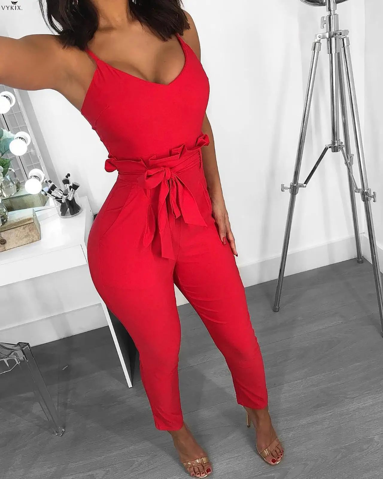 ladies red jumpsuits