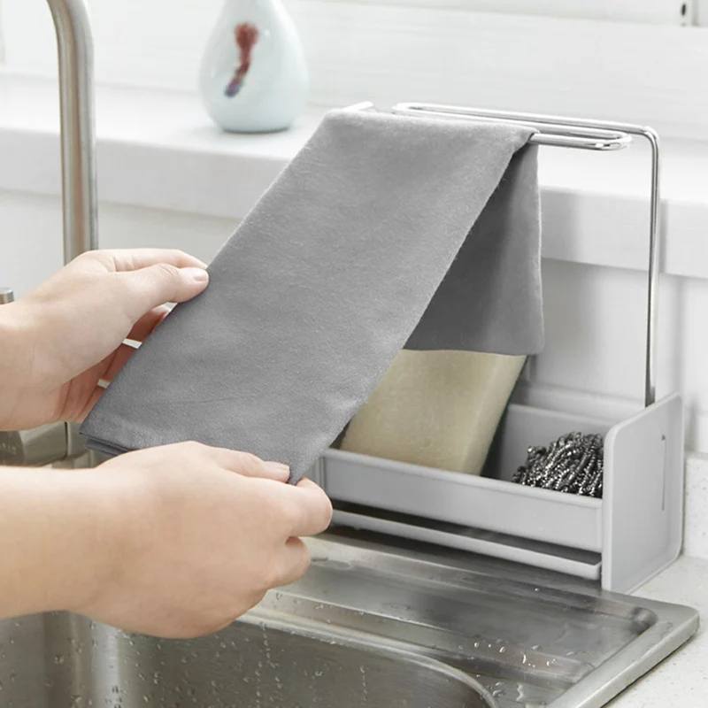 

22.2 * 8 * 18cm Sponge Storage Rack Hanging Bathroom Kitchen Utensil Box Storage Rack Rack Bathroom Kitchen Hooks