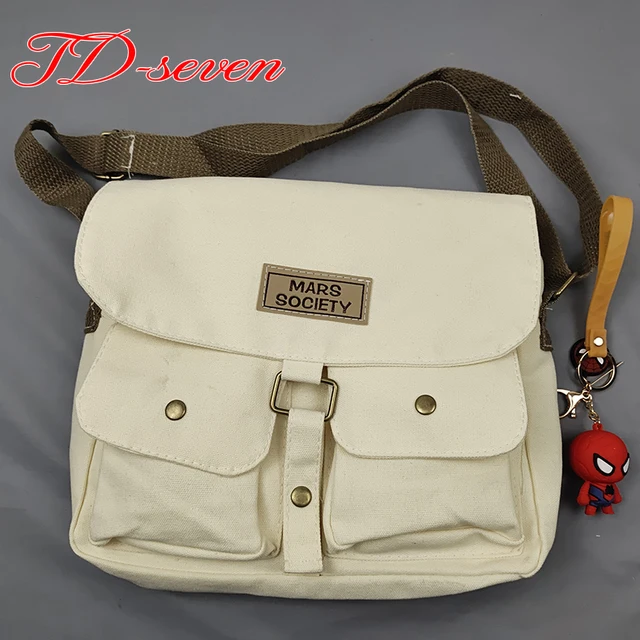 Women's Canvas Bag Japanese Department Harajuku Windsuit Messenger Bag Female Korean Students Shoulder Bags as picture 12 pendan