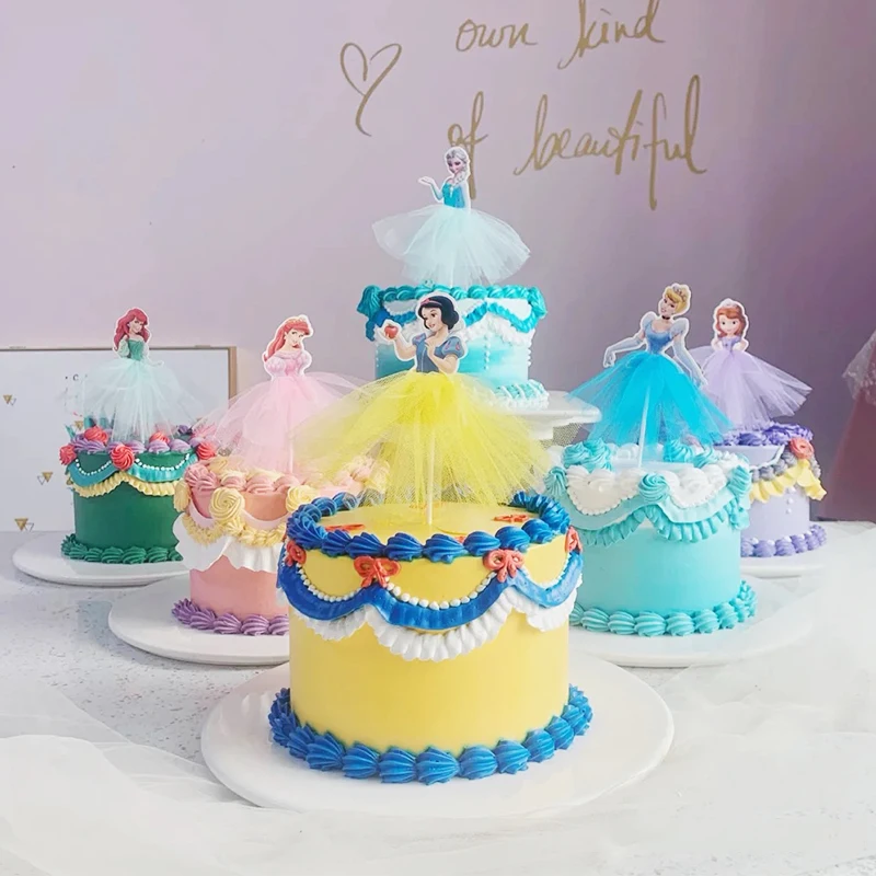 Topper gâteau Princesse Elsa de La Reine des Neiges pour petite fille,pics  de décoration à cupcake pour une fête d'anniversaire à thème, 1 pièce par  lot