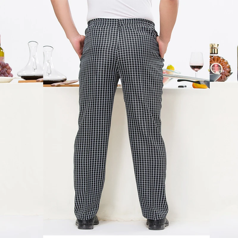 VIAOLI hotel cooker uniform pant chef work clothes restaurant Stripe semi-elastic trousers work clothes zebra pant kitchen pant