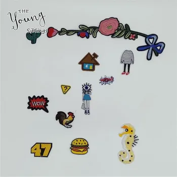 

High quality Patterned Hot melt adhesive Applique Embroidery Sewing patch stripes DIY Badges Clothing Accessories C5796-C5813