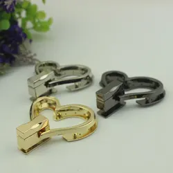 Vintage Heart Shape Bag Lock Clasp Metal Turn Lock Buckles for Leather Craft DIY Handbag Shoulder Bag Purse Hardware Parts