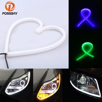 

POSSBAY Universal 30/45/60/80cm Car Flexible Soft Tube Strip LED Driving Running Headlights Waring Lamp White/Red/Blue/Yellow