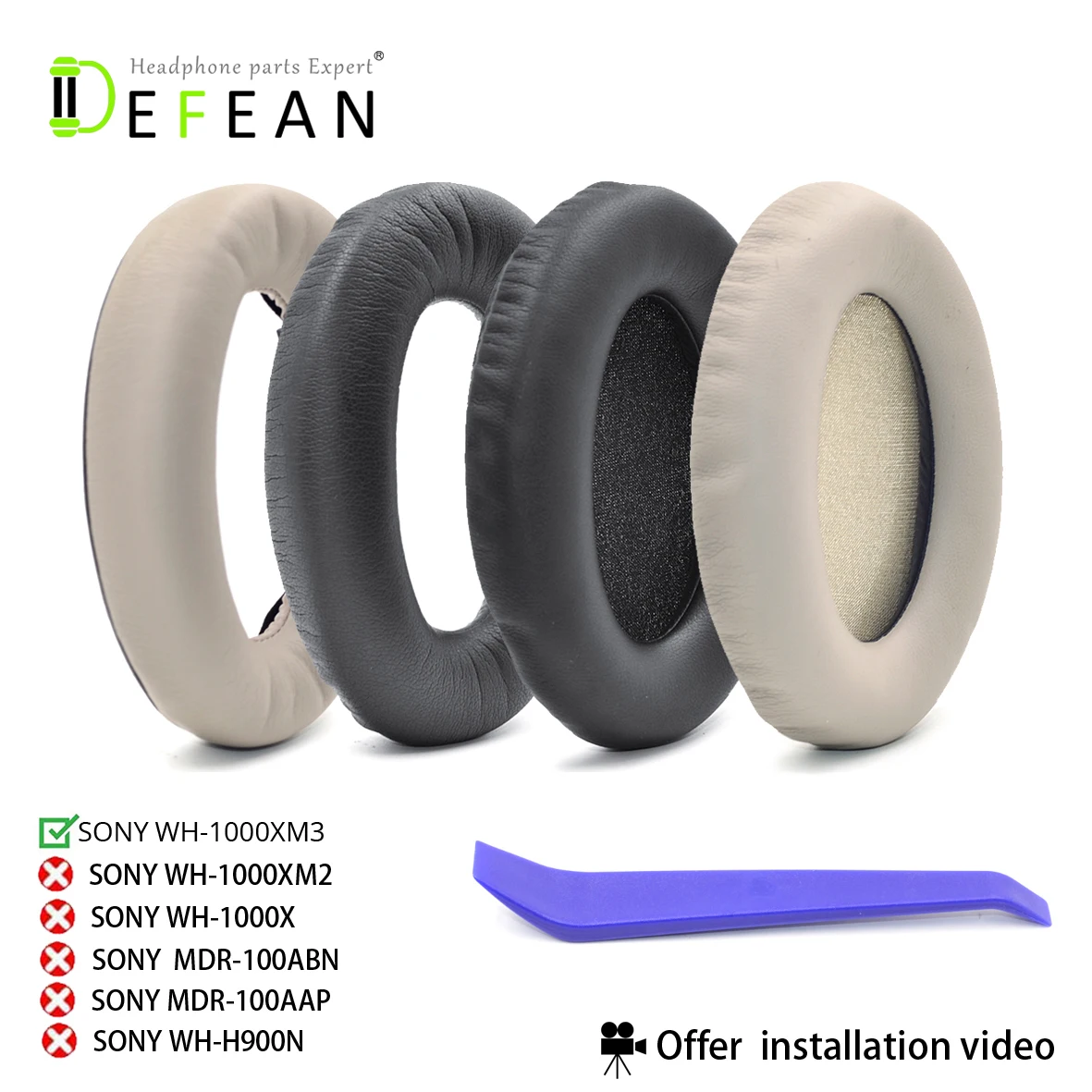 Defean 1000XM3 Белковая кожа и пена памяти амбушюры для sony WH-1000X M3 WH-1000XM3 беспроводные наушники