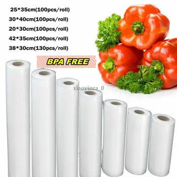 

100 Pcs Roll Disposable Vest Design Food Storage Grip Seal Bag Wrap Plastic Bags Storage Bag Food Saver Keep Fresh Tool