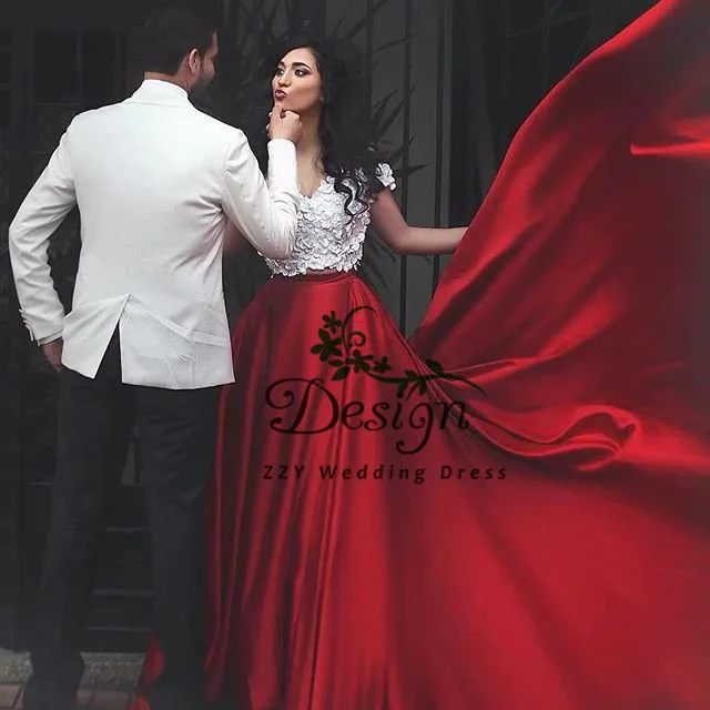 Vestidos de 15 anos quinceanera два предмета 3D цветы ручной работы Красные атласные платья с аппликацией со шлейфом