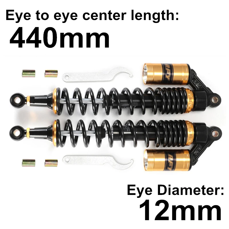 Универсальный 440 мм 17,3" Золотой GPS для мотоцикла внедорожный мото горный велосипед грязи Задний Передний амортизатор предохранитель Подвески D15