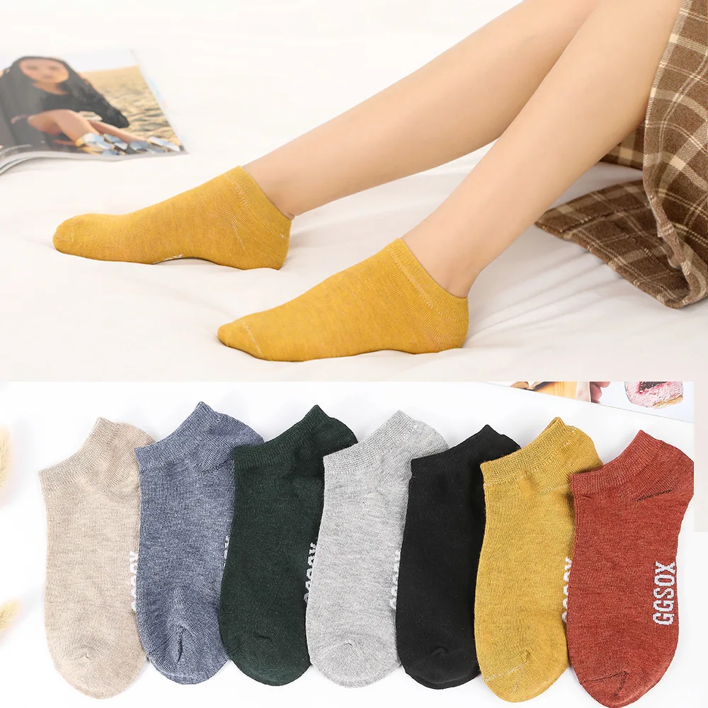 Носки Elifashion Женские однотонные с надписью Плюшевые короткие носки лодочки для