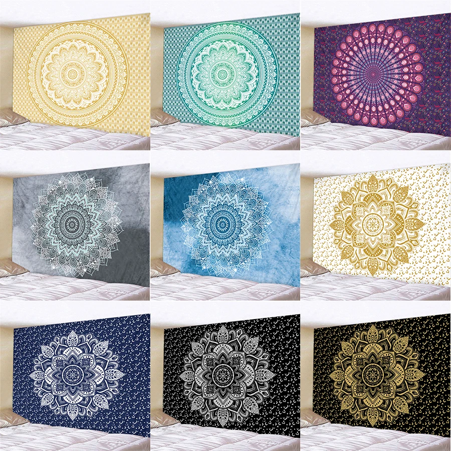 Indian Wall Hanging Tapestry Mandala Fabric Psychedelic Tapiz Wall Carpets Cloth Blanket Hippie
