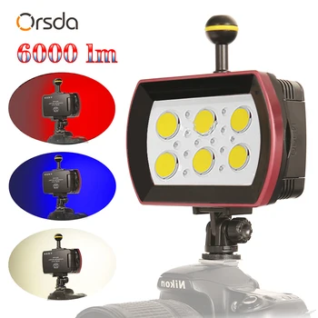 

Orsda Gopro accessories Waterproof Led Light Underwater Diving video Diving Photography Lamp Flash Fill Light For 7500k 6000lm