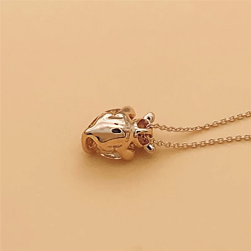 Cefuny,, 925 пробы, серебро, сверкающее, львица, сердце, кулон, ожерелье с цепочкой 60 см, Женская коллекция ювелирных изделий