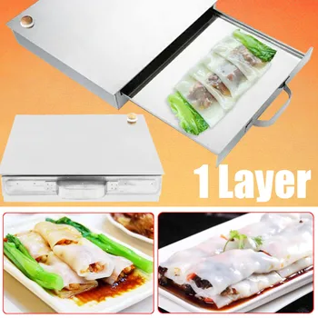 

New Steamed Vermicelli Rice Roll Machine Kitchen Cooking Steamer Drawer Stainless Steel Tray fast making DIY food